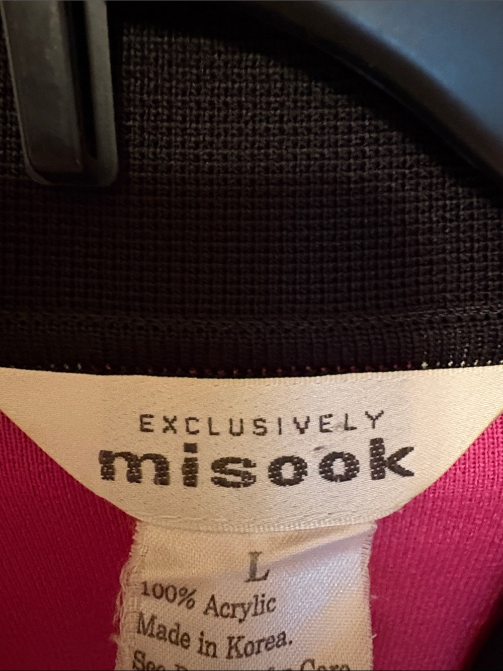 Misook Pink Sweater with Black Trim